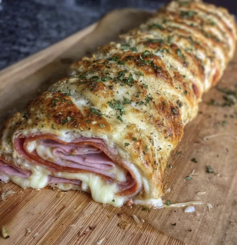 Cheesy Pepperoni & Ham Stuffed Bread (Better Than Pizza)