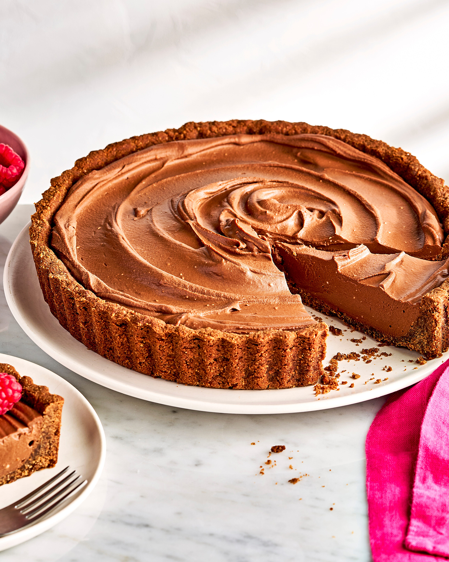 vegan chocolate tart with raspberries 05795f4